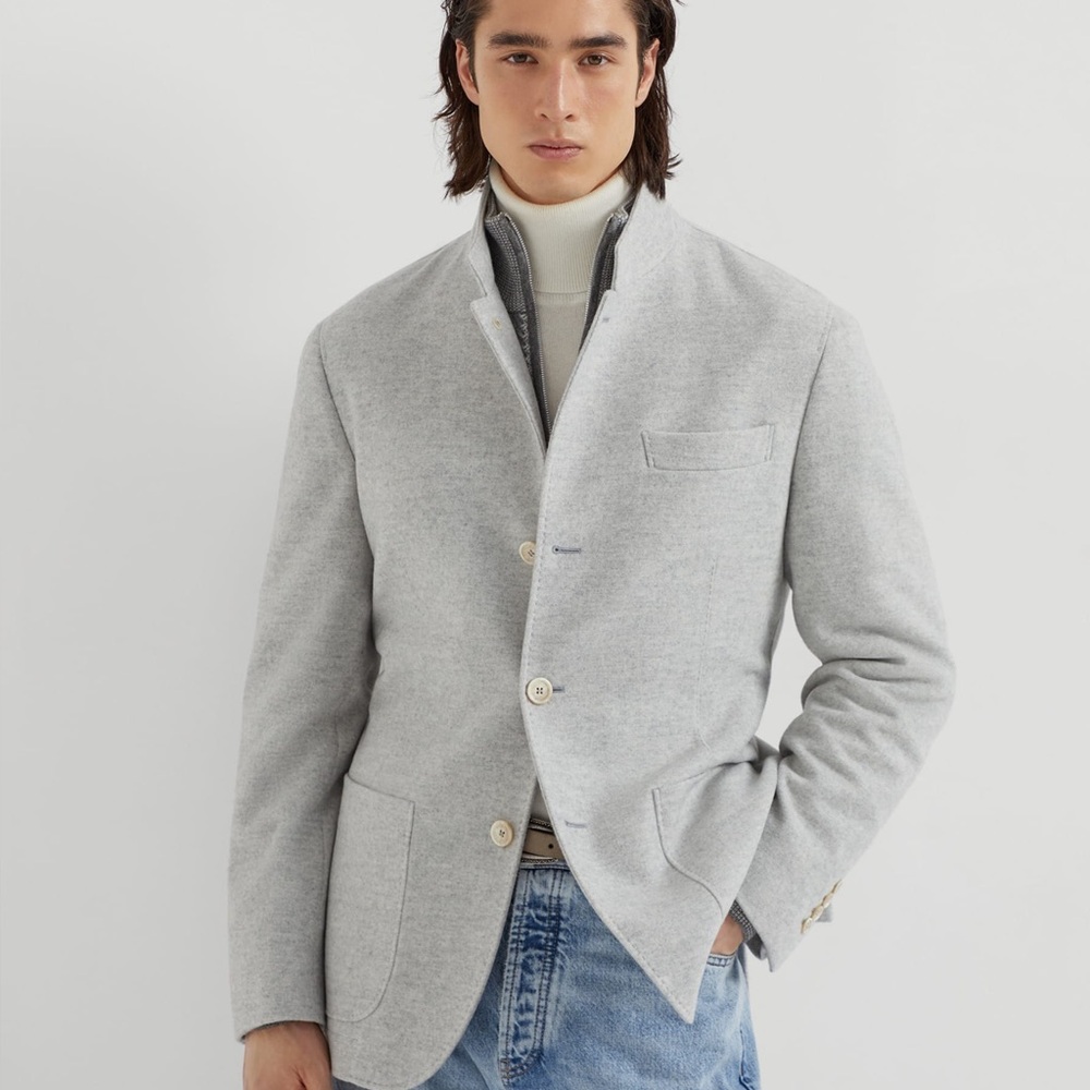 Brunello Cucinelli Light Gray Men's Jacket